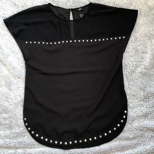 H&M Black blouse with metal accents NWOT
